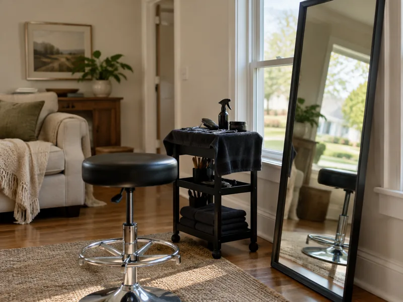 Illustrative mobile barber service