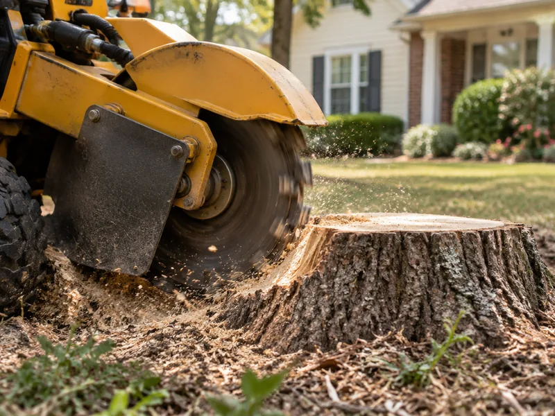 Illustrative stump grinding service