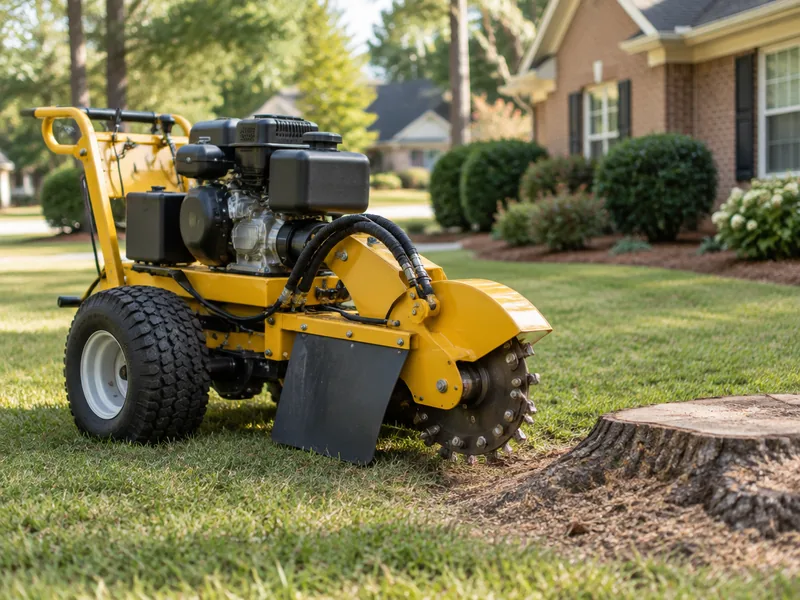 Illustrative stump grinding service