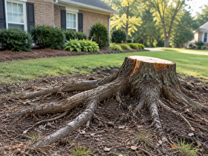 Illustrative stump grinding service