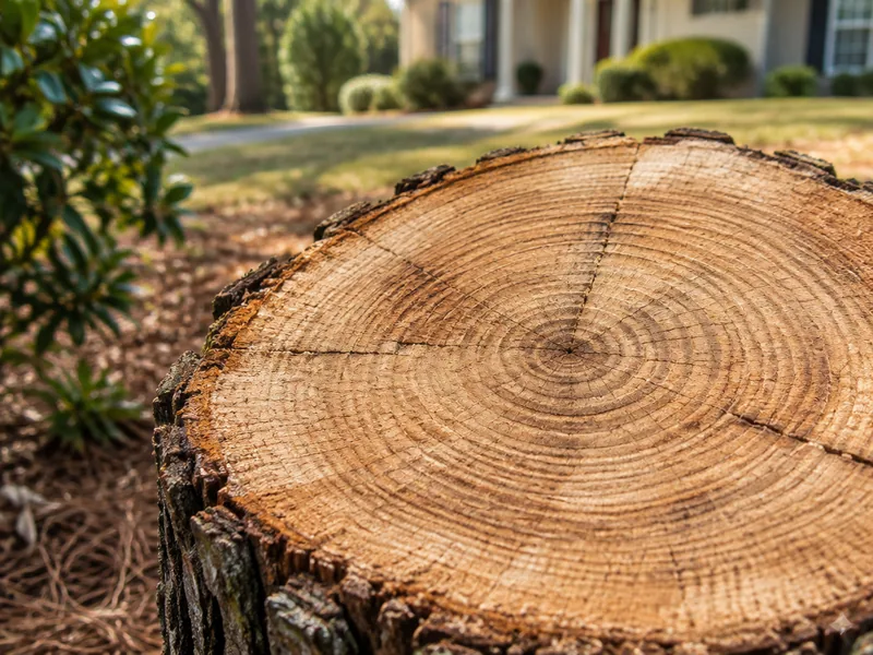 Illustrative stump grinding service