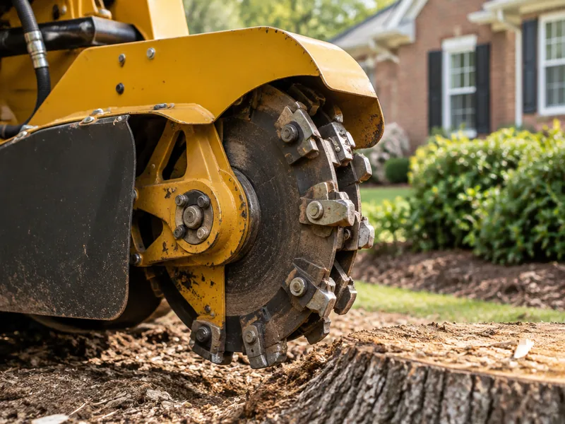 Illustrative stump grinding service