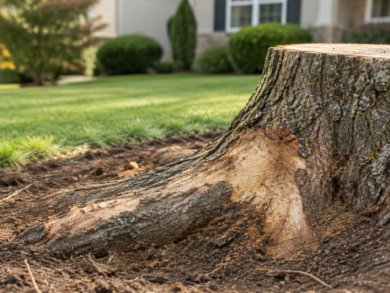 Illustrative stump grinding service