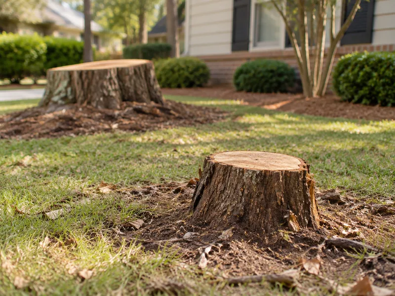 Illustrative stump grinding service